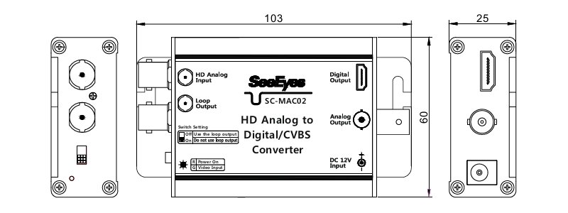 Multiformat-Signalverteiler, TVI, AHD, CVI und analoge Signalübertragung