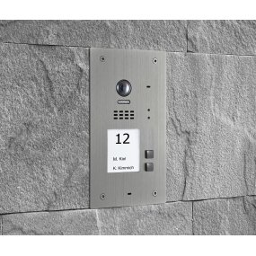 BALTER EVIDA Silber RFID Edelstahl-Türstation für 2 Teilnehmer, 2-Draht BUS Technologie (Video / Audio / Strom), 170° 