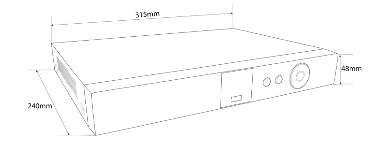 NEOSTAR 4-Kanal 4K UHD PoE Netzwerk Videorekorder, 3840x2160p, 40Mbit, H.265 / H.264, VCA, CMS, HDMI 4K, 48V DC