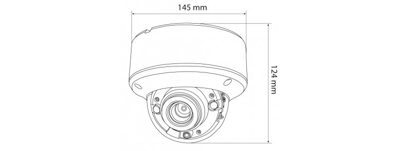 NEOSTAR 2.0MP Vandalensichere EXIR HD-TVI Dome-Kamera, 2.8-12mm Motorzoom, Nachtsicht 40m, WDR 120dB, Smart-IR, 12V DC, IP66