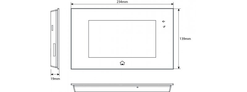 BALTER JUNO 7 " Videostation, Touchscreen Bildschirm, 2-Draht BUS Technologie, Plexiglas, Interkom, microSD-Slot, Weiß