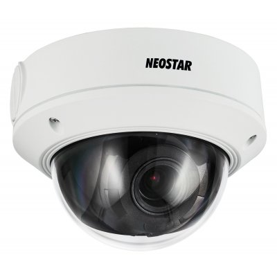 NEOSTAR 4.0MP Infrarot IP Dome-Kamera, 2.8-12mm Motorzoom, 2688x1520p, Nachtsicht 30m, WDR 120dB, H.264+, PoE/12V DC, IK10, IP67 NEOSTAR 4.0MP Infrarot IP Dome-Kamera, 2.8-12mm Motorzoom, 2688x1520p, Nachtsicht 30m, WDR 120dB, H.264+, PoE/12V DC, IK10, IP67