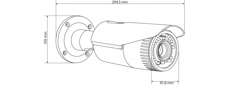 NEOSTAR 4.0MP Infrarot IP Außenkamera, 2.8-12mm Motorzoom, 2688x1520p, Nachtsicht 30m, WDR 120dB, H.264+, PoE/12V DC, IP67