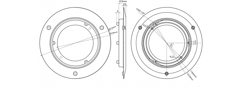 Deckeneinbaukit aus Aluminium für die NEOSTAR Vario / Motorzoom Dome-Kameras, weiß