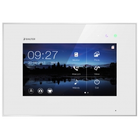 BALTER EVO 7 " Videostation, Kapazitive Touchscreen-Technologie, 2-Draht BUS, Plexiglas, Interkom, microSD-Slot, Weiß BALTER EVO 7 " Videostation, Kapazitive Touchscreen-Technologie, 2-Draht BUS, Plexiglas, Interkom, microSD-Slot, Weiß