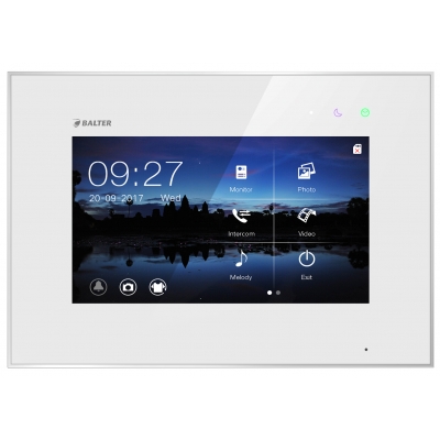 BALTER EVO 7 " Videostation, Kapazitive Touchscreen-Technologie, 2-Draht BUS, Plexiglas, Interkom, microSD-Slot, Weiß BALTER EVO 7 " Videostation, Kapazitive Touchscreen-Technologie, 2-Draht BUS, Plexiglas, Interkom, microSD-Slot, Weiß