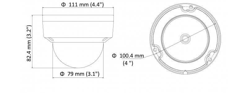 NEOSTAR 4.0MP Infrarot IP Dome-Kamera, 2.8mm, 2688x1520p, Nachtsicht 30m, H.264+ / H.264, PoE/12V DC, IP67