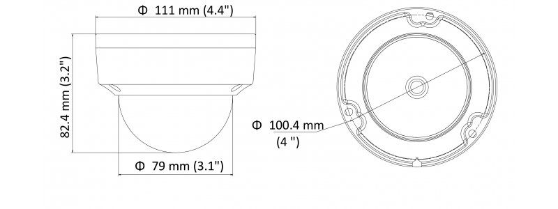 NEOSTAR 4.0MP Infrarot IP Dome-Kamera, 2.8mm, 2688x1520p, Nachtsicht 30m, H.264+ / H.264, PoE/12V DC, IP67