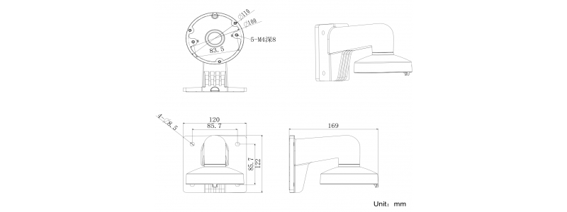 NEOSTAR Wandmontagearm für die Mini-Domekameras