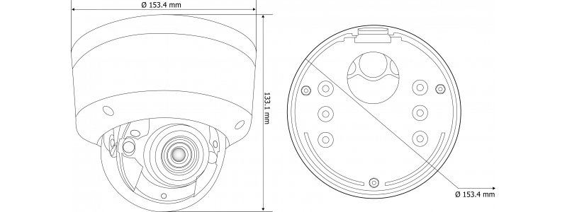 NEOSTAR 8.0MP EXIR IP Dome-Kamera, 2.8-12mm Motorzoom, 3840x2160p, Nachtsicht 50m, WDR 120dB, H.265+, PoE/12V DC, IP67