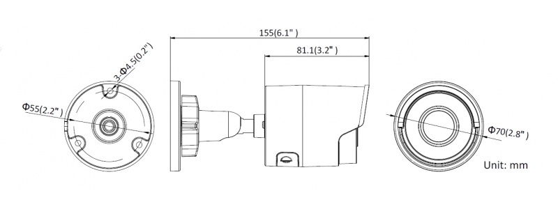 NEOSTAR 6.0MP EXIR IP Außenkamera, 2.8mm, 3072x2048p, Nachtsicht 30m, WDR 120dB, H.265+, VCA, PoE/12V DC, IP67