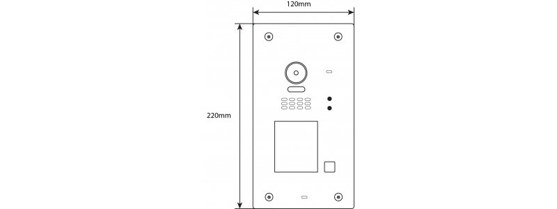 BALTER EVIDA Silver RFID Edelstahl-Türstation für 1 Teilnehmer, 2-Draht BUS Technologie, 170° , Aufputz