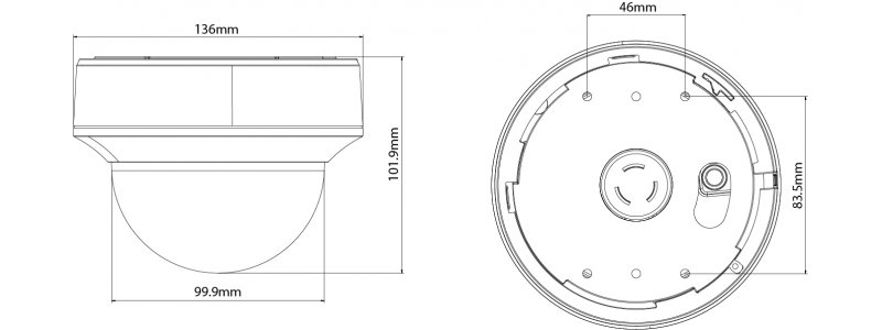 NEOSTAR 5.0MP EXIR TVI Dome-Kamera, 2.7-13.5mm Motorzoom, Nachtsicht 40m, Smart-IR, TVI / AHD / CVI / CVBS, 12V DC