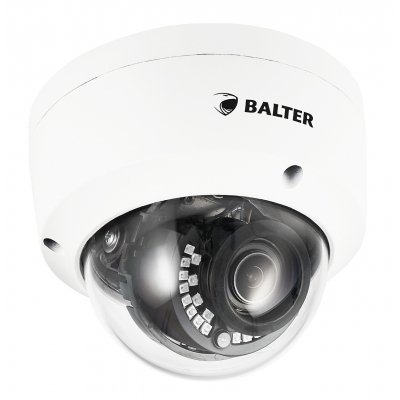 BALTER 4.0MP IR IP Dome-Kamera, 2.8-8mm Motorzoom, 2592x1520p, Nachtsicht 30m, WDR, H.265, PoE/12V DC, IP66 BALTER 4.0MP IR IP Dome-Kamera, 2.8-8mm Motorzoom, 2592x1520p, Nachtsicht 30m, WDR, H.265, PoE/12V DC, IP66