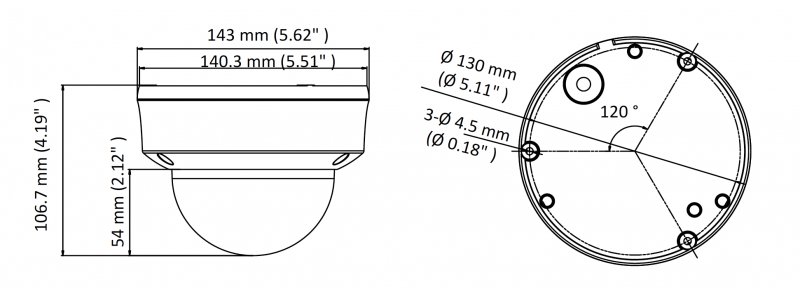 HiLook 2.0MP Vandalensichere EXIR TVI Dome-Kamera, 2.7-13.5mm Motorzoom, Nachtsicht 70m, WDR 120dB, Smart-IR, 12V DC, IP67