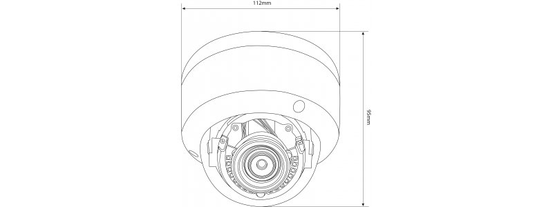 BALTER 5.0MP Infrarot IP Dome-Kamera, 2.8mm, 2592x1944p, Nachtsicht 30m, WDR 120dB, H.265, Videoanalyse, PoE/12V DC, IP66