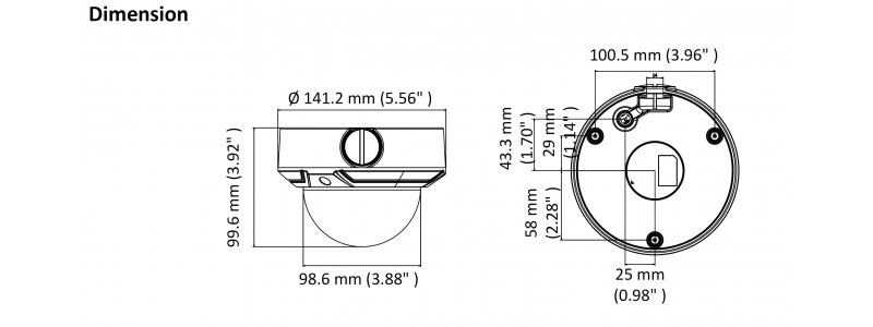 HiLook 2.0MP Infrarot IP Dome-Kamera, 2.8-12mm Motorzoom, 1920x1080p, Nachtsicht 30m, D-WDR, H.265+, PoE/12V DC, IK10, IP67