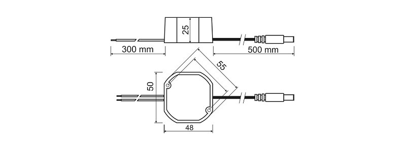 PSC 12V DC mit 1A (12 Watt), 55MM Impuls-Netzteil