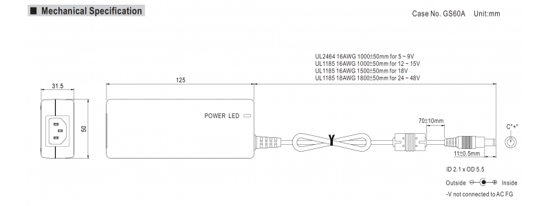 NEOSTAR Tischnetzteil 12V DC, 5A (60 Watt) für Kameras