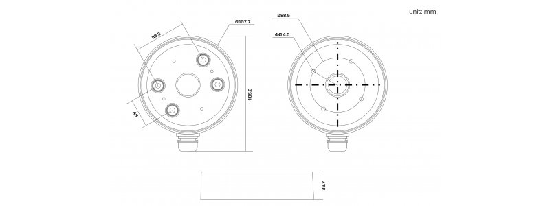 Neostar Junction Box / Anschlussdose für Dome- und PTZ-Kameras, Aluminium