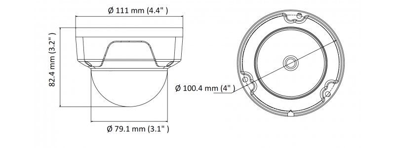 HiLook 4.0MP IR IP Dome-Kamera, 2.8mm, 2560x1440p, Nachtsicht 30m, WDR 120dB, H.265+ / H.264+, PoE/12V DC, IK10, IP67