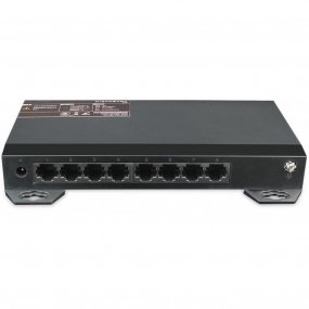 8x Port Netzwerk Gigabit Switch, 16Gbps Kapazität, Unmanaged, CCTV-Modus, geschirmte RJ-45 Ports, Lüfterloses Metallgehäuse