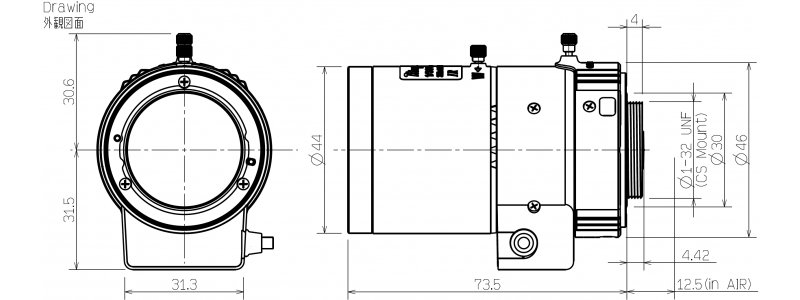 TAMRON 1/2.7'' 8 - 50mm Brennweite, 3.0MP Auflösung, Auto-Iris, Tag/Nachtobjektiv (IR), Asphärische Linsen