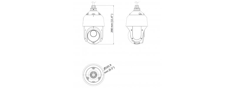 HiLook 2.0MP IR TVI PTZ Kamera, 25X optischer + 16X digitaler Zoom, Nachtsicht 100m, WDR 120dB, Smart-IR, 8 Touren, 12V DC, IP66