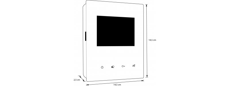 BALTER JUNO 4.3" WiFi Videostation, Touchscreen Bildschirm, 2-Draht BUS, Plexiglas, iOS + Android Apps