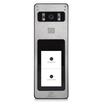 InfinitePlay IP Video-Türstation für 1 bis 4 Familien, 5.0MP Kamera, Weißlicht-LEDs, Aufputz-Montage, PoE InfinitePlay IP Video-Türstation für 1 bis 4 Familien, 5.0MP Kamera, Weißlicht-LEDs, Aufputz-Montage, PoE