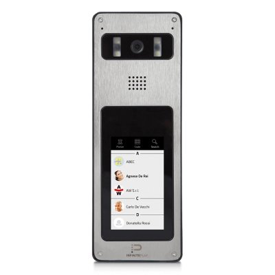 InfinitePlay IP Video-Türstation mit 4.3" Touchscreen-Display, 5.0MP Kamera, Weißlicht-LEDs, Edelstahl, Aufputz, PoE InfinitePlay IP Video-Türstation mit 4.3" Touchscreen-Display, 5.0MP Kamera, Weißlicht-LEDs, Edelstahl, Aufputz, PoE