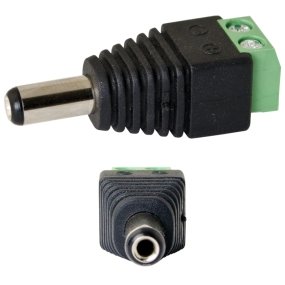 Strom-Adapter, DC-Adapter, DC-Stecker 2.1mm/5.5mm auf Lüsterklemme 2-pol. (männlich)