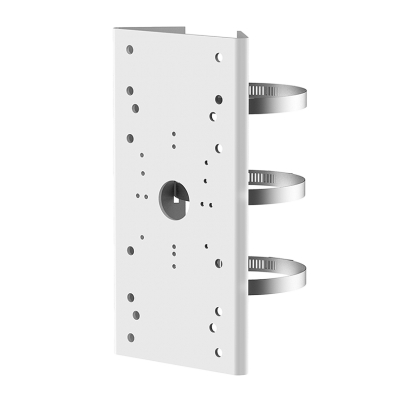 Masthalterung aus Aluminium mit Edelstahl-Spannbändern, Weiß Masthalterung aus Aluminium mit Edelstahl-Spannbändern, Weiß