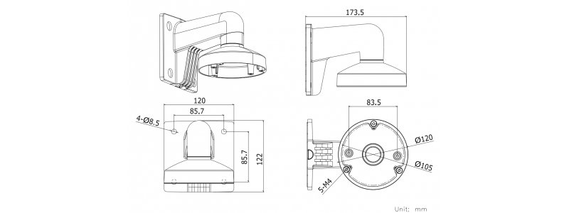 NEOSTAR Wandhalterung für mini Dome-Kameras, Aluminium, Weiß