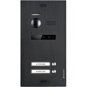 BALTER EVO Black Türstation für 2 Teilnehmer, 2-Draht BUS Technologie (Video / Audio / Strom), 150° Weitwinkelkamera