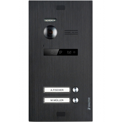 BALTER EVO Black Türstation für 2 Teilnehmer, 2-Draht BUS Technologie (Video / Audio / Strom), 150° Weitwinkelkamera BALTER EVO Black Türstation für 2 Teilnehmer, 2-Draht BUS Technologie (Video / Audio / Strom), 150° Weitwinkelkamera