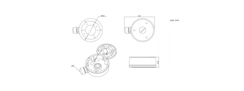 NEOSTAR Universelle Junction Box D100 für Neostar Mini Außenkameras und Mini Dome-Kameras