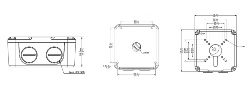 BALTER Anschlussdose / Junction Box für Außenkameras mit Motorzoom-Vario-Objektiv