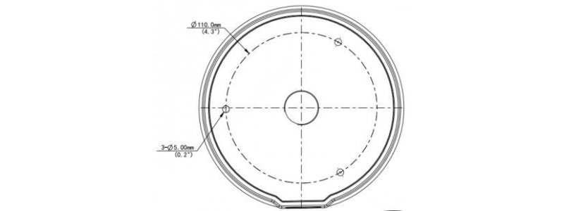 BALTER X Anschlussdose Fisheye Kameras, D149.2 x 40 mm, Wand- und Deckenmontage, Aluminium