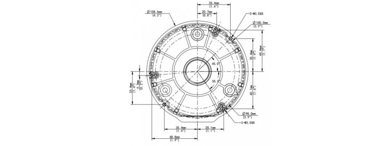 BALTER X Anschlussdose für mini Dome-Kameras mit Fixbrennweite, D106.6 x 36 mm, Weiß