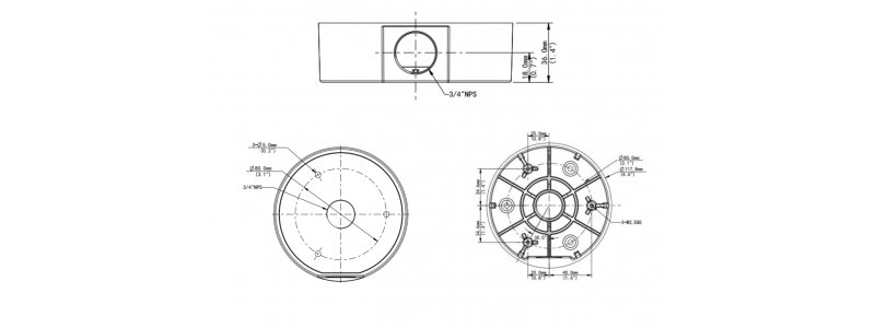 BALTER X Anschlussdose / Junction Box für ECO mini Eyeball Kameras mit Fixbrennweite, D117 x 36 mm, Aluminium, Weiß