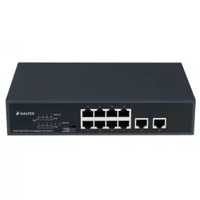 BALTER X ECO Unmanaged PoE Switch mit 10 x 100Mbps Netzwerk-Ports (RJ45) inkl. 8x PoE-Ports, 120 Watt, 230V AC