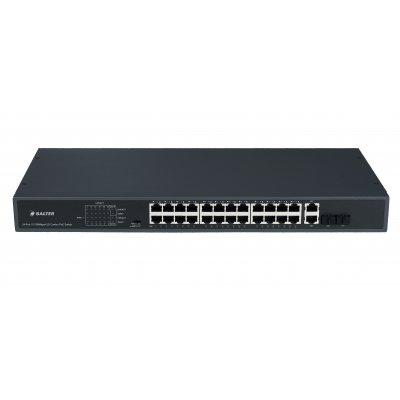 BALTER X ECO Unmanaged PoE Switch mit 24 x 100Mbps PoE Netzwerk-Ports (RJ45) + 2x 1000Mbps Uplink-Ports, 370 Watt, 230V AC