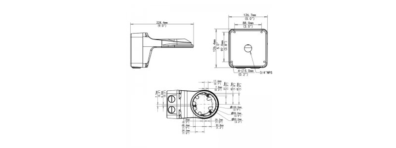 BALTER X Wandhalterung Junction Box Eyeball-, Mini-PTZ- und Dome-Kameras mit Motorzoom-Objektiven, Aluminium, Weiß