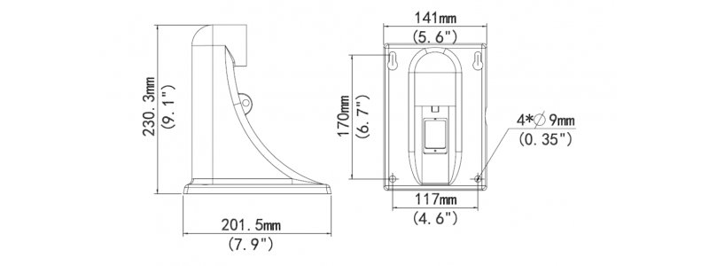 BALTER X Wandhalterung für PTZ Dome-Kamera, Innen- und Außeneinsatz, Wandmontage für PTZ-Dome-Kamera, Aluminiumlegierung