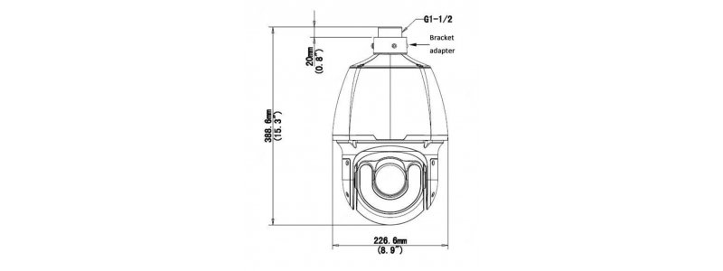 BALTER 4.0MP EXIR IP PTZ-Kamera, 25X Zoom, 2560x1440p, Nachtsicht 150m, WDR 120dB, H.265+, 8 Touren, SmartVCA, PoE+/24V AC, IP66