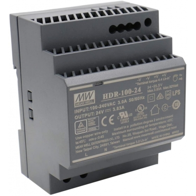 Hutschienen-Netzteil HDR 24V DC, 100Watt, 3.83A Netzteil auf die DIN-Schiene Hutschienen-Netzteil HDR 24V DC, 100Watt, 3.83A Netzteil auf die DIN-Schiene