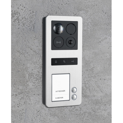 BALTER ERA Silver IP Aufputz-Türstation für 2 Teilnehmer, Full HD 1080p, IP 2-Draht BUS, Tag/Nacht, 180° Ultra-Weitwinkel, RFID