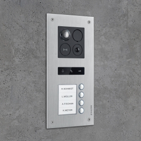 BALTER ERA Silver IP Unterputz-Türstation für 4 Teilnehmer, Full HD 1080p, IP 2-Draht BUS, 180°, RFID, 2x Türschlösser