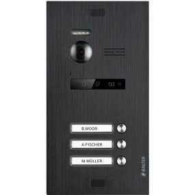 BALTER EVO-HD Black Türstation für 3 Teilnehmer, IP über 2-Draht BUS Technologie (Video / Audio / Strom), 175° Ultraweitwinkel